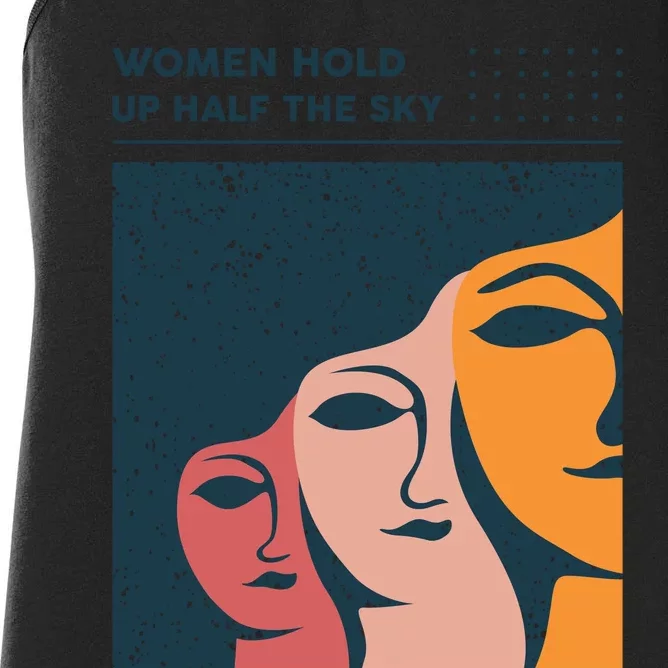 Women Hold Up Half The Sky Women's Racerback Tank