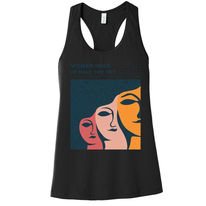 Women Hold Up Half The Sky Women's Racerback Tank