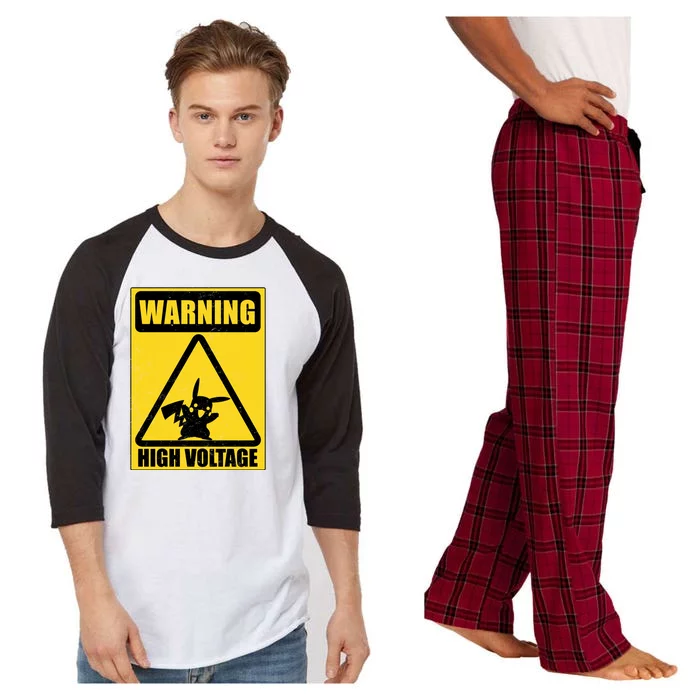 Warning High Voltage Raglan Sleeve Pajama Set