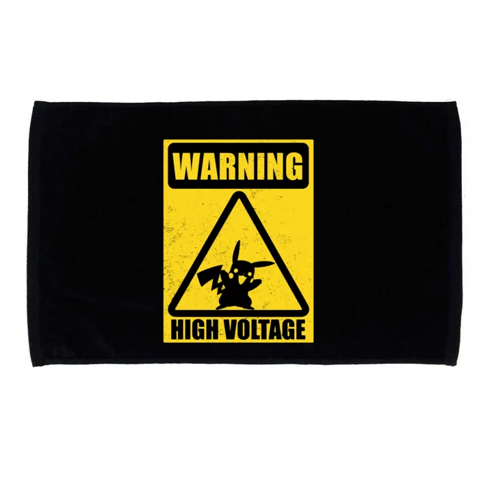 Warning High Voltage Microfiber Hand Towel