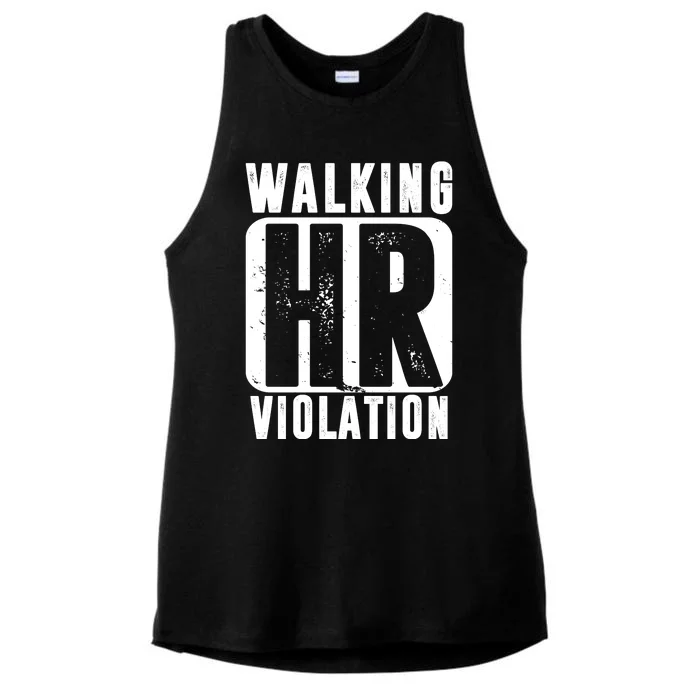 Walking HR Violation Funny Ladies Tri-Blend Wicking Tank