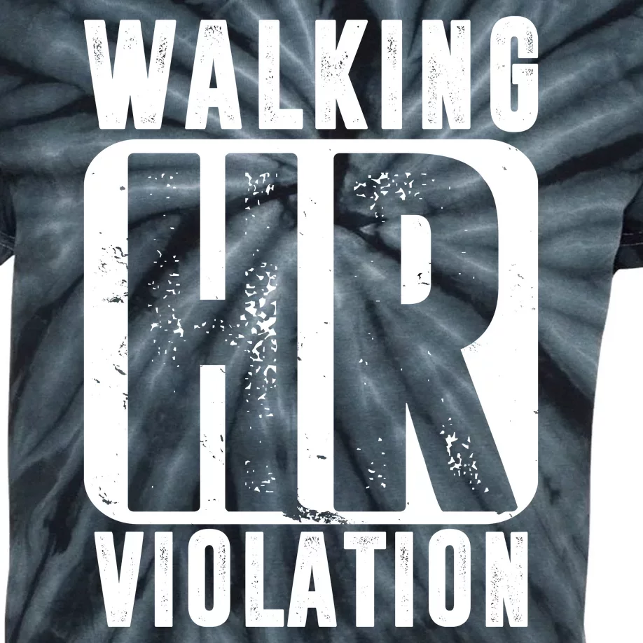 Walking HR Violation Funny Kids Tie-Dye T-Shirt