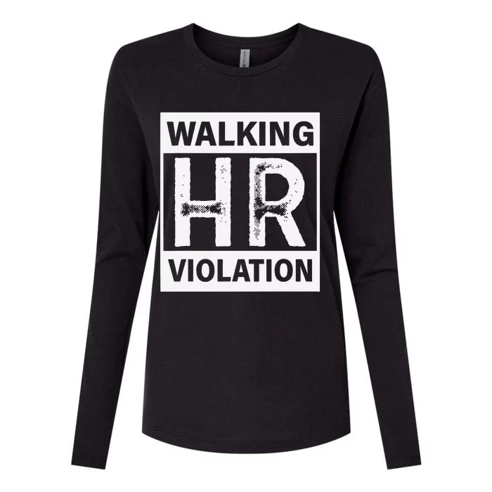 Walking Hr Violation Womens Cotton Relaxed Long Sleeve T-Shirt