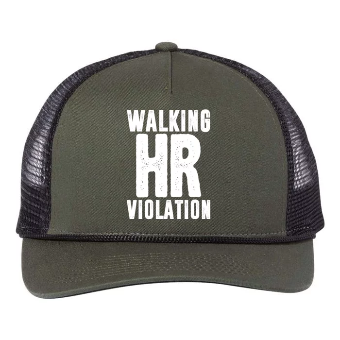 Walking Hr Violation Funny Work Retro Rope Trucker Hat Cap