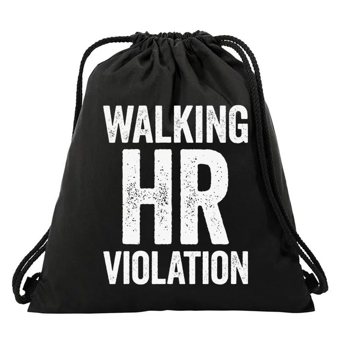 Walking HR Violation Funny Meme Love Cute Drawstring Bag