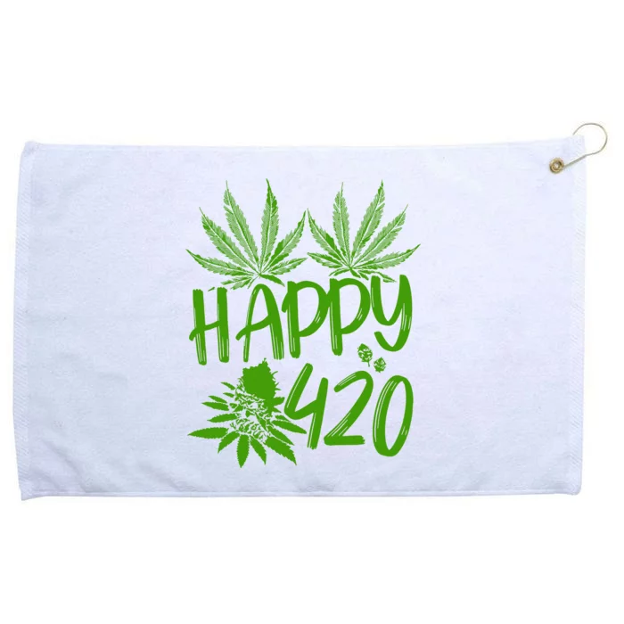 Weed Heart Valentines Day Cannabis 420 Grommeted Golf Towel