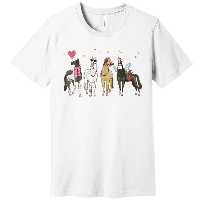 Women Horse ValentineS Day Horse Lover Horse Mom Premium T-Shirt