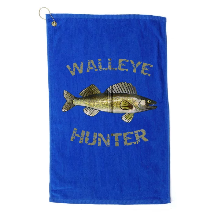 Walleye Hunter Walleye Fishing Walleye Zip Hoodie Platinum Collection Golf Towel