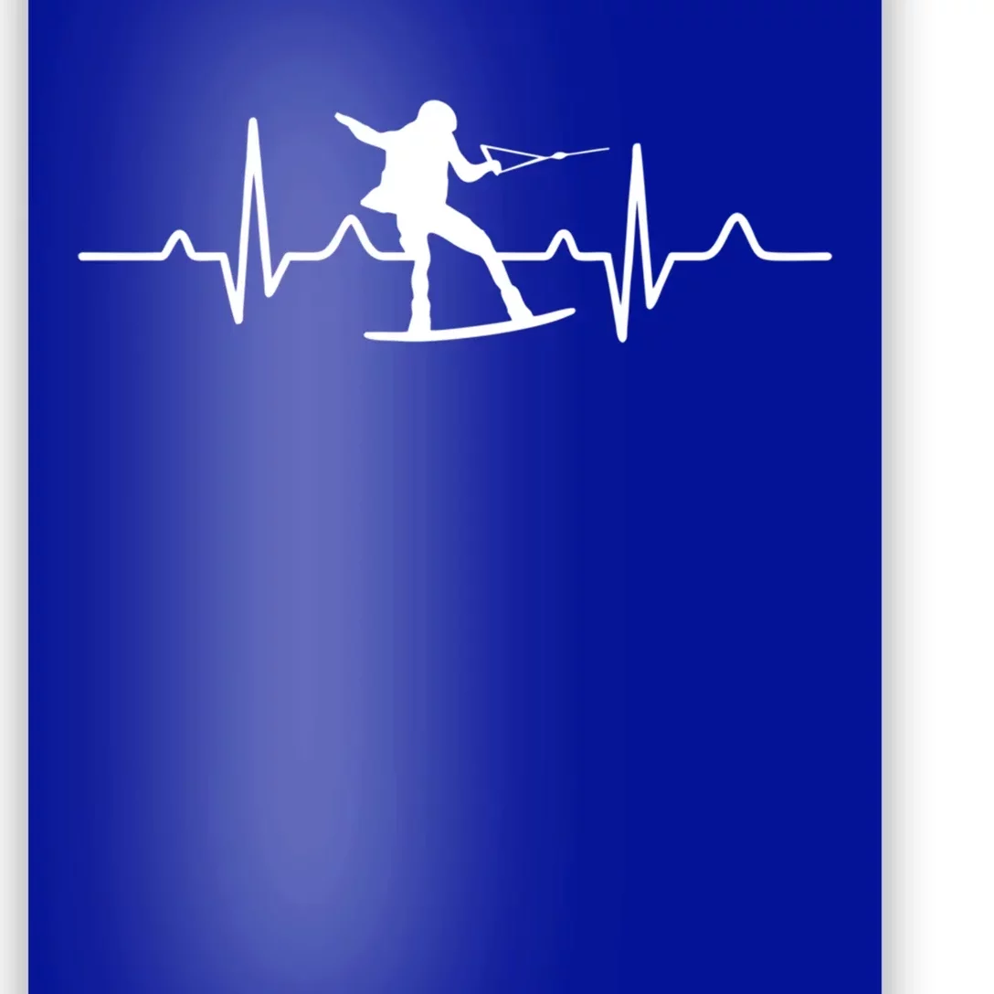 Waterski Heartbeat Water Skiing Gift For Water Skiers Gift Poster