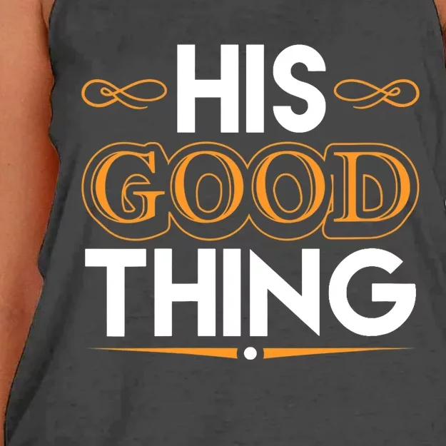 Wo He Who Finds His Good Thing Proverbs 18 22 Matching Couple V-Neck Women's Knotted Racerback Tank