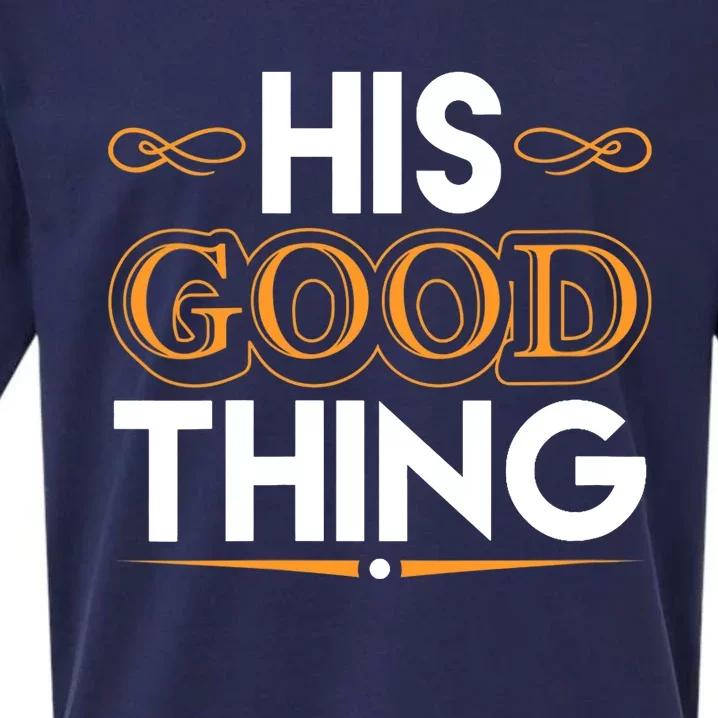 Wo He Who Finds His Good Thing Proverbs 18 22 Matching Couple V-Neck Sueded Cloud Jersey T-Shirt