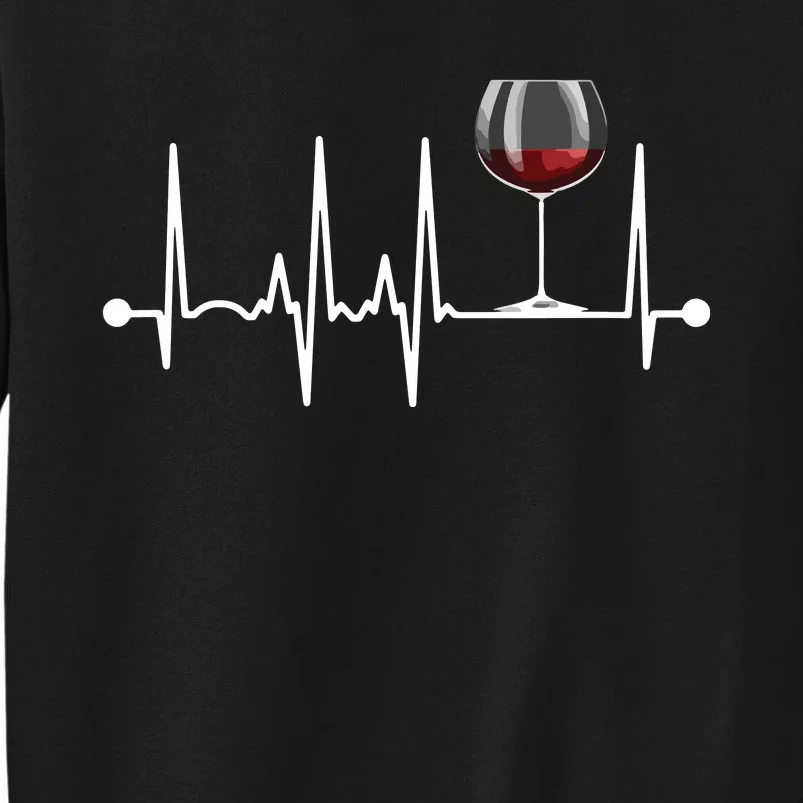 Wine Heartbeat Wine Drinker Lover Tasting Gift Wine Glass Sweatshirt