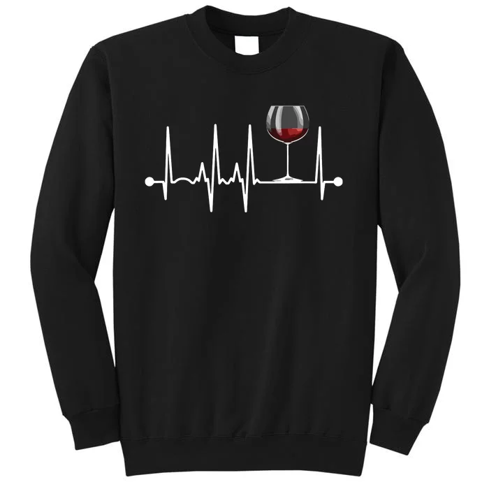 Wine Heartbeat Wine Drinker Lover Tasting Gift Wine Glass Sweatshirt