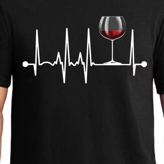 Wine Heartbeat Wine Drinker Lover Tasting Gift Wine Glass Pajama Set