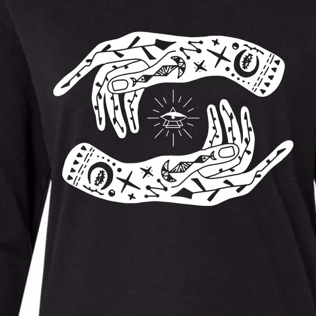 Witch Hands Wicca Pagan Witchcraft Witchy Womens Cotton Relaxed Long Sleeve T-Shirt