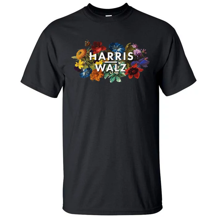 Women Harris Walz 2024 Floral Feminine Women Harris Waltz 2024 Gift Tall T-Shirt