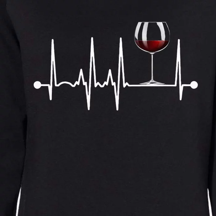 Wine Heartbeat Wine Drinker Lover Tasting Gift Wine Glass Womens California Wash Sweatshirt