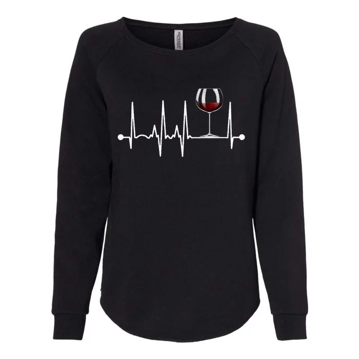 Wine Heartbeat Wine Drinker Lover Tasting Gift Wine Glass Womens California Wash Sweatshirt