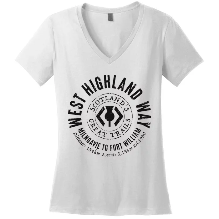 West Highland Way Scotland Great Hikes Women's V-Neck T-Shirt