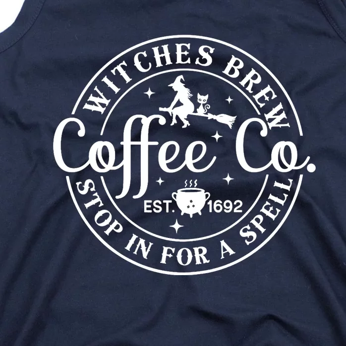 Wo Halloween Witch Motif - Witches Brew Coffee & Co Tank Top