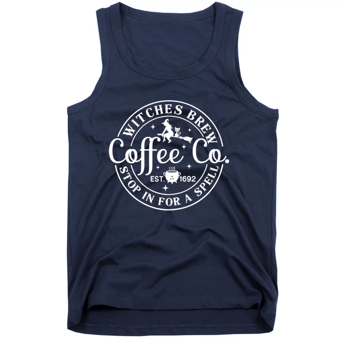 Wo Halloween Witch Motif - Witches Brew Coffee & Co Tank Top