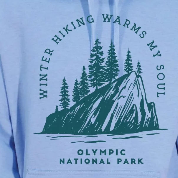 Winter Hiking Warms My Soul Washington State Unisex Surf Hoodie