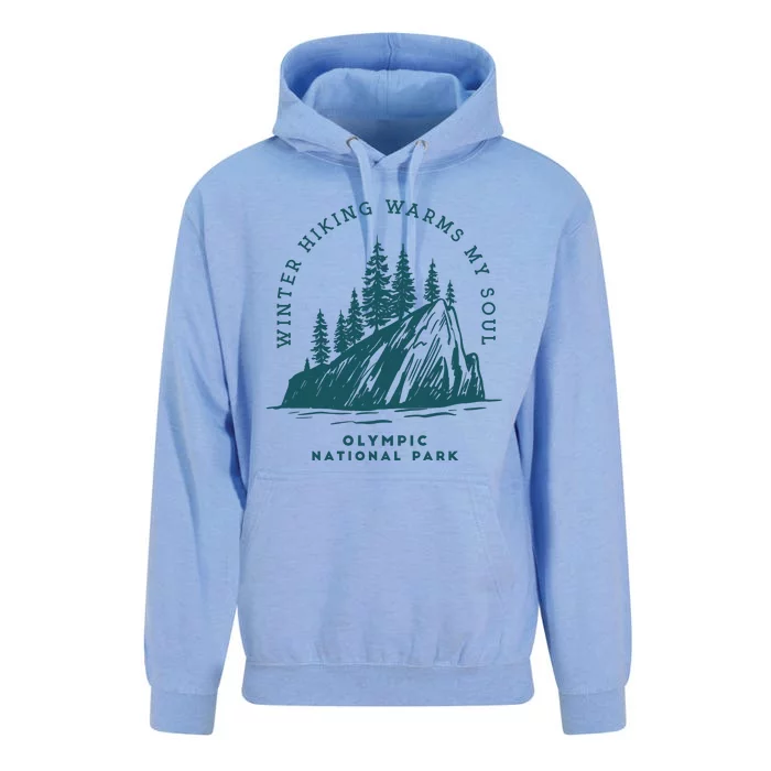 Winter Hiking Warms My Soul Washington State Unisex Surf Hoodie