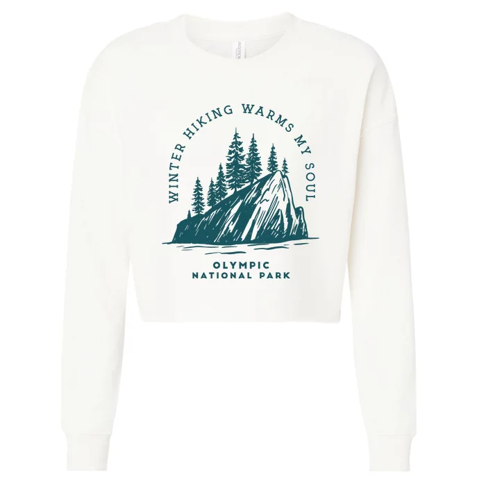 Winter Hiking Warms My Soul Washington State Cropped Pullover Crew