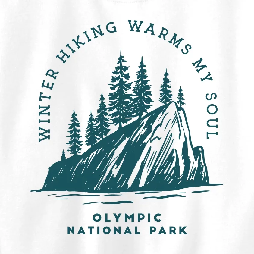 Winter Hiking Warms My Soul Washington State Kids Sweatshirt