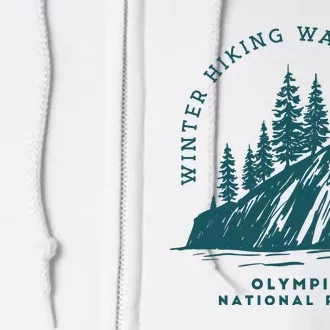 Winter Hiking Warms My Soul Washington State Full Zip Hoodie