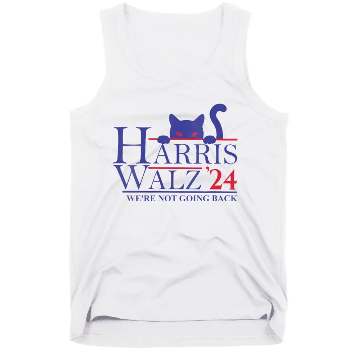 Women Harris Waltz 2024 Were Not Going Back Funny Cat Lady Gift Tank Top