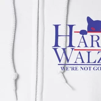 Women Harris Waltz 2024 Were Not Going Back Funny Cat Lady Gift Full Zip Hoodie