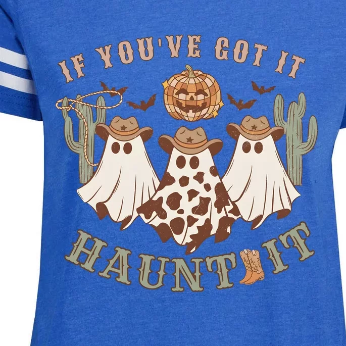 Western Halloween Western Spooky If YouVe Got It Haunt It Enza Ladies Jersey Football T-Shirt