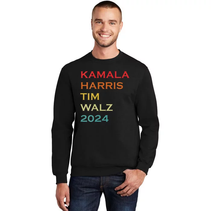 Women Harris Walz Waltz 2024 Vintage Style Kamala Harris Tim Walz Gift Tall Sweatshirt