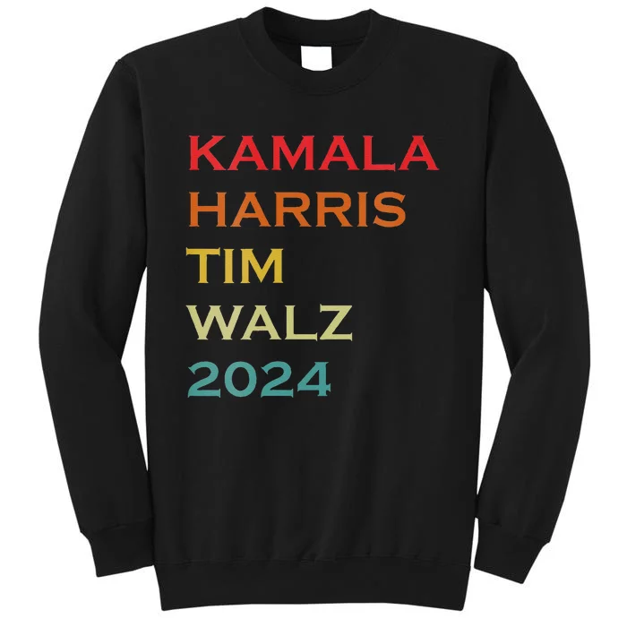 Women Harris Walz Waltz 2024 Vintage Style Kamala Harris Tim Walz Gift Tall Sweatshirt