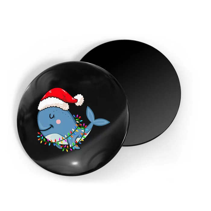 Whimsical Holiday Whale with Festive Hat Perfect for Whale Enthusiasts Magnet