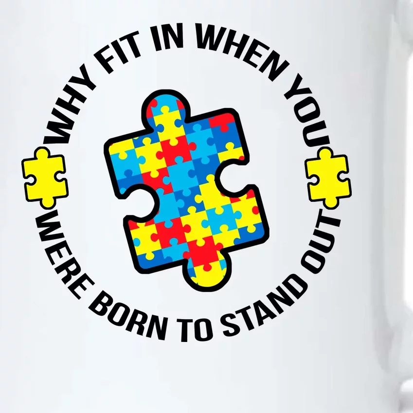 Why Fit In Autism Awareness Black Color Changing Mug