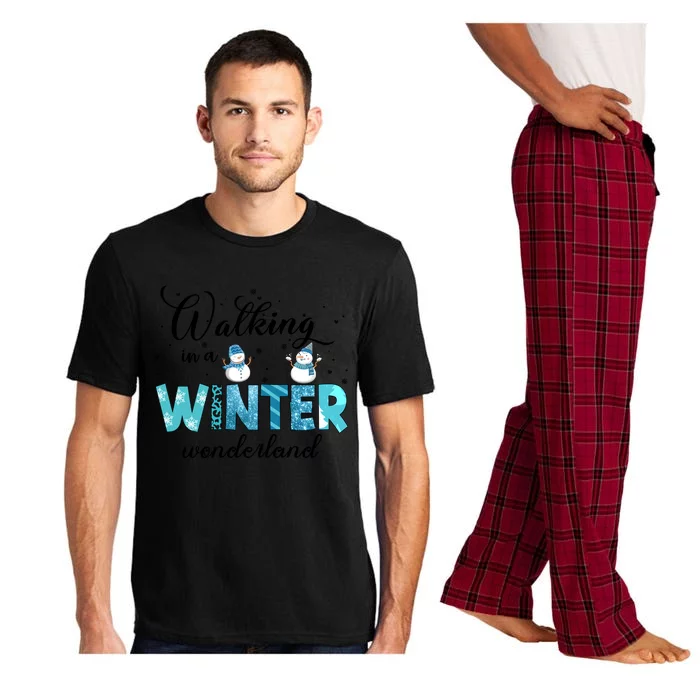 Walking In A Winter Wonderland Snowman Christmas Holiday Xmas Pajama Set