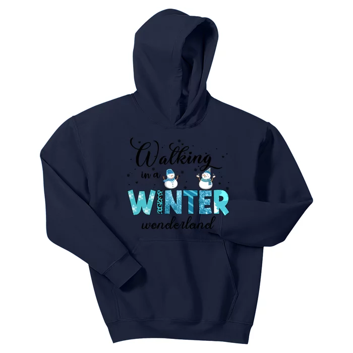 Walking In A Winter Wonderland Snowman Christmas Holiday Xmas Kids Hoodie