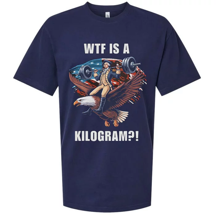 Wtf Is A Kilogram Funny 4th Of July Patriotic Eagle Usa Sueded Cloud Jersey T-Shirt