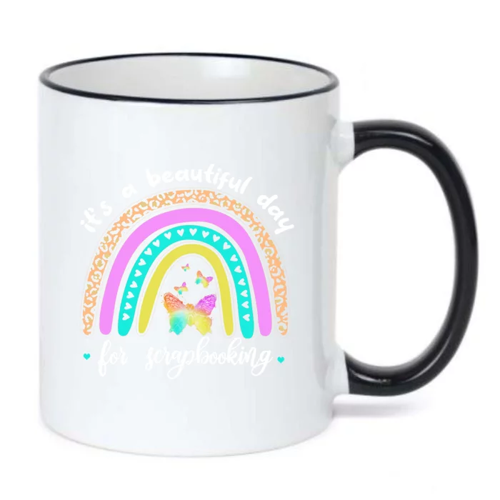 Wo It's A Beautiful Day For Scrapbooking Boho Rainbow Funny Gift Black Color Changing Mug