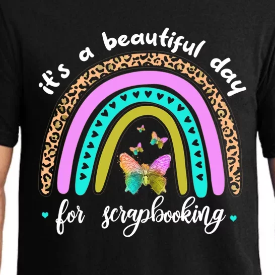 Wo It's A Beautiful Day For Scrapbooking Boho Rainbow Funny Gift Pajama Set