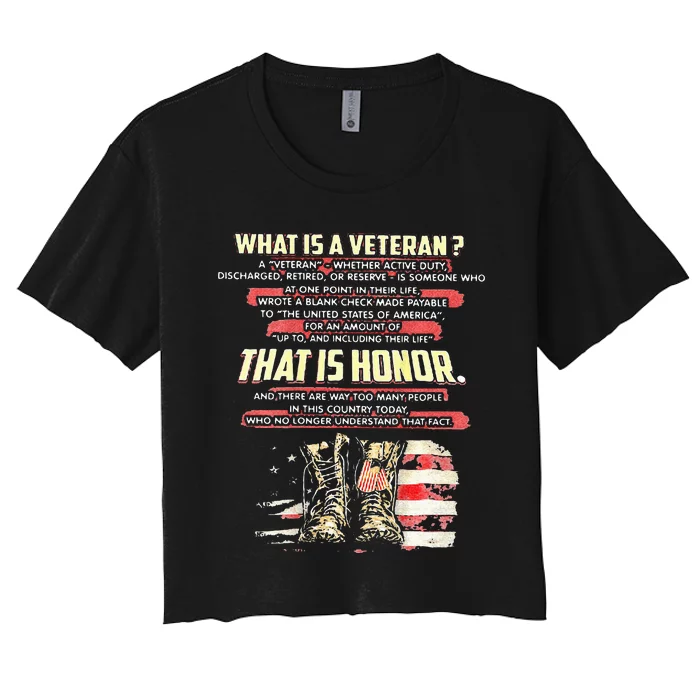 What Is A Veteran That Is Honor Women's Crop Top Tee