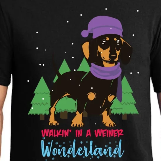 Walking In A Weiner Wonderland Dachshund Christmas Snow Great Gift Pajama Set