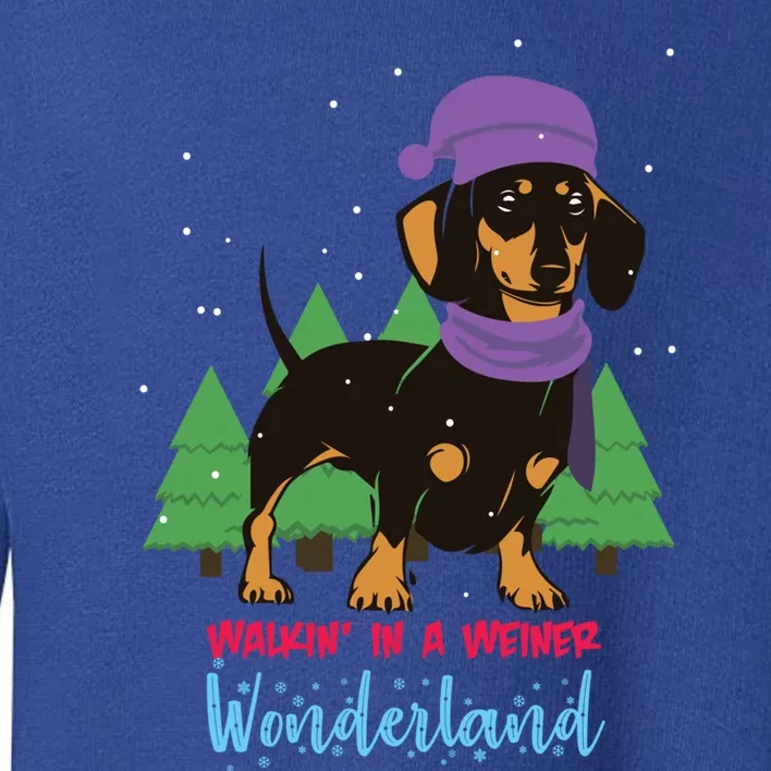 Walking In A Weiner Wonderland Dachshund Christmas Snow Great Gift Toddler Sweatshirt