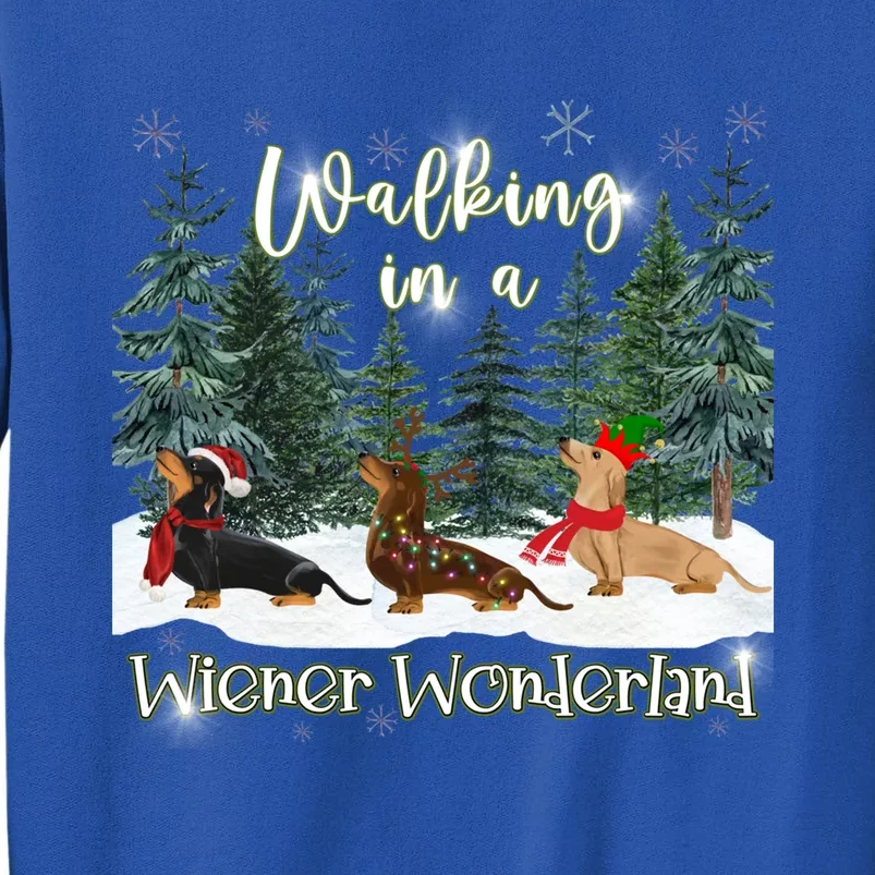 Walking In A Wiener Wonderland Dachshund Trio Funny Gift Sweatshirt