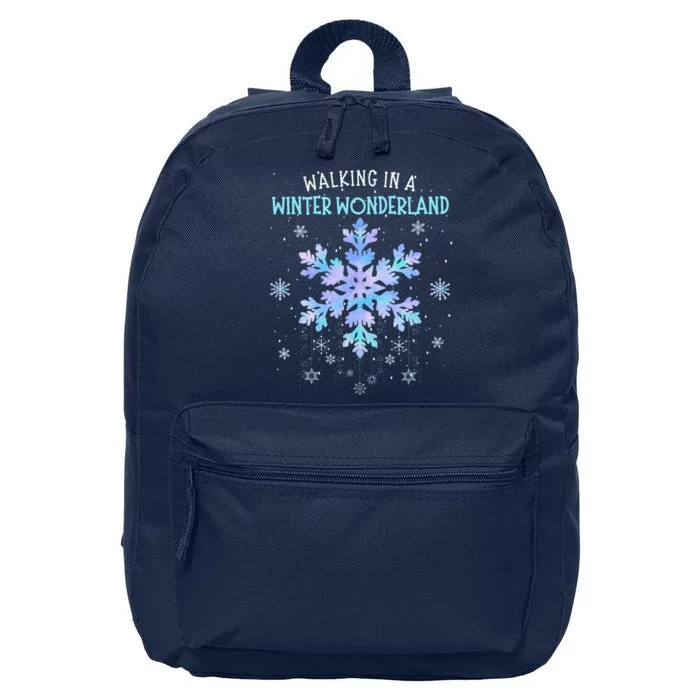 Walking In A Winter Wonderland Tie Dye Snowflake Christmas 16 in Basic Backpack