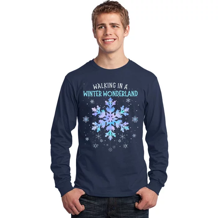 Walking In A Winter Wonderland Tie Dye Snowflake Christmas Tall Long Sleeve T-Shirt