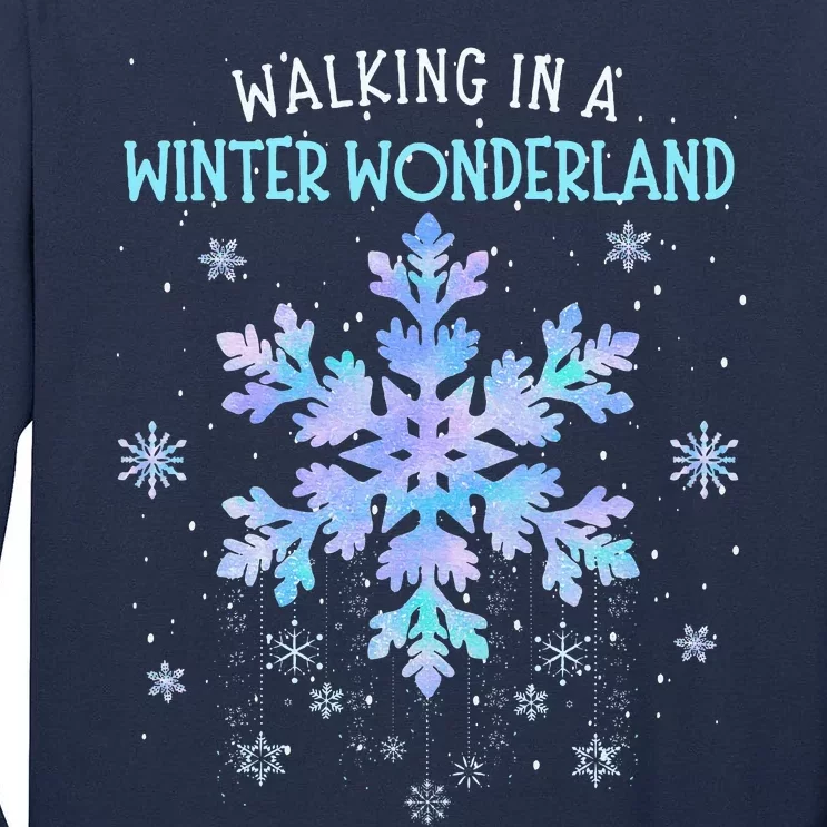 Walking In A Winter Wonderland Tie Dye Snowflake Christmas Tall Long Sleeve T-Shirt