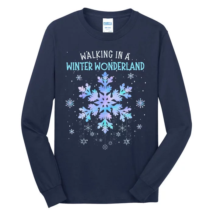 Walking In A Winter Wonderland Tie Dye Snowflake Christmas Tall Long Sleeve T-Shirt